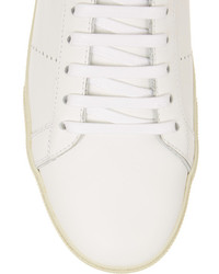 weiße Leder niedrige Sneakers von Saint Laurent