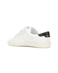 weiße Leder niedrige Sneakers von Saint Laurent