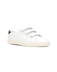 weiße Leder niedrige Sneakers von Saint Laurent