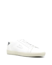 weiße Leder niedrige Sneakers von Saint Laurent