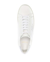 weiße Leder niedrige Sneakers von Saint Laurent