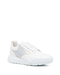 weiße Leder niedrige Sneakers von Alexander McQueen