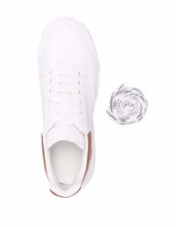 weiße Leder niedrige Sneakers von Alexander McQueen