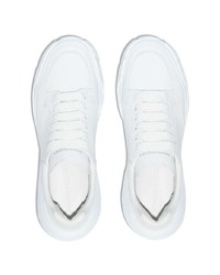 weiße Leder niedrige Sneakers von Alexander McQueen