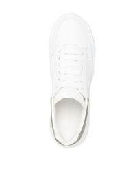 weiße Leder niedrige Sneakers von Alexander McQueen