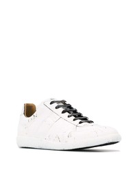 weiße Leder niedrige Sneakers von Maison Margiela