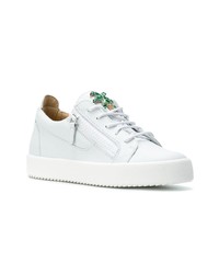 weiße Leder niedrige Sneakers von Giuseppe Zanotti Design