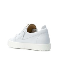 weiße Leder niedrige Sneakers von Giuseppe Zanotti Design