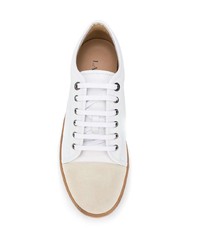 weiße Leder niedrige Sneakers von Lanvin