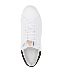 weiße Leder niedrige Sneakers von Lanvin