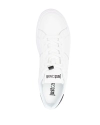 weiße Leder niedrige Sneakers von Just Cavalli