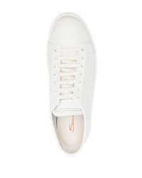 weiße Leder niedrige Sneakers von Santoni