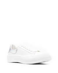 weiße Leder niedrige Sneakers von Alexander McQueen