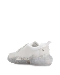 weiße Leder niedrige Sneakers von Jimmy Choo