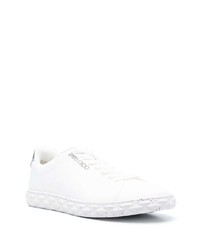 weiße Leder niedrige Sneakers von Jimmy Choo