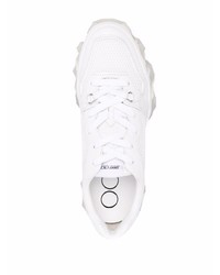 weiße Leder niedrige Sneakers von Jimmy Choo