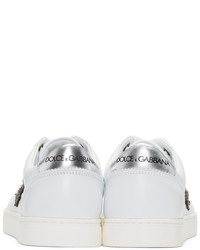 weiße Leder niedrige Sneakers von Dolce & Gabbana