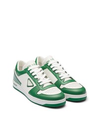 weiße Leder niedrige Sneakers von Prada