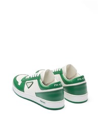 weiße Leder niedrige Sneakers von Prada