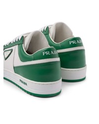 weiße Leder niedrige Sneakers von Prada