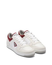 weiße Leder niedrige Sneakers von Prada