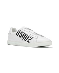 weiße Leder niedrige Sneakers von DSQUARED2