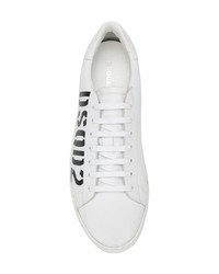 weiße Leder niedrige Sneakers von DSQUARED2