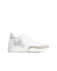 weiße Leder niedrige Sneakers von Dsquared2