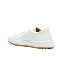 weiße Leder niedrige Sneakers von Jil Sander