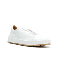 weiße Leder niedrige Sneakers von Jil Sander