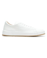 weiße Leder niedrige Sneakers von Jil Sander