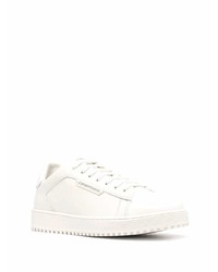 weiße Leder niedrige Sneakers von Emporio Armani