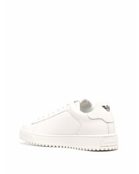 weiße Leder niedrige Sneakers von Emporio Armani