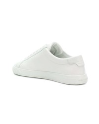 weiße Leder niedrige Sneakers von Saint Laurent