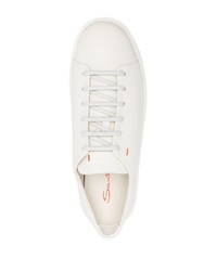 weiße Leder niedrige Sneakers von Santoni