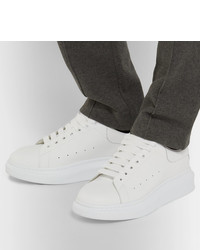 weiße Leder niedrige Sneakers von Alexander McQueen