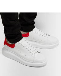 weiße Leder niedrige Sneakers von Alexander McQueen