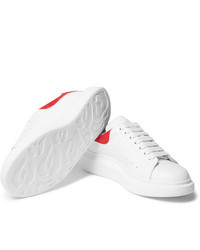 weiße Leder niedrige Sneakers von Alexander McQueen