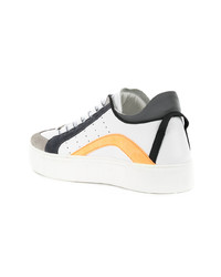 weiße Leder niedrige Sneakers von DSQUARED2