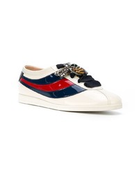 weiße Leder niedrige Sneakers von Gucci