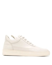 weiße Leder niedrige Sneakers von Filling Pieces