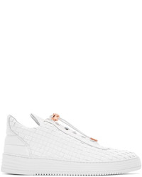 weiße Leder niedrige Sneakers von Filling Pieces