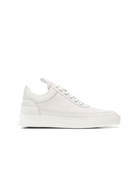 weiße Leder niedrige Sneakers von Filling Pieces