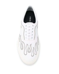 weiße Leder niedrige Sneakers von Amiri