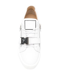 weiße Leder niedrige Sneakers von Giuseppe Zanotti Design