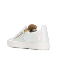 weiße Leder niedrige Sneakers von Giuseppe Zanotti Design