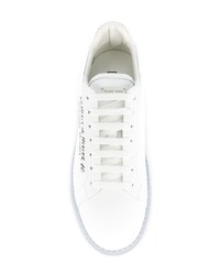 weiße Leder niedrige Sneakers von Philipp Plein