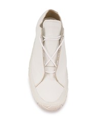 weiße Leder niedrige Sneakers von Issey Miyake Men