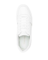 weiße Leder niedrige Sneakers von Calvin Klein