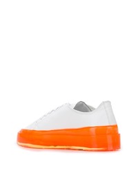 weiße Leder niedrige Sneakers von MSGM